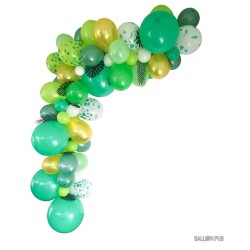 Pack de décorations, ballons et guirlande organique Vert Mixte